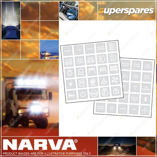 Narva 4WD Sticker Set Select from 50 popular white symbols Blister Pack