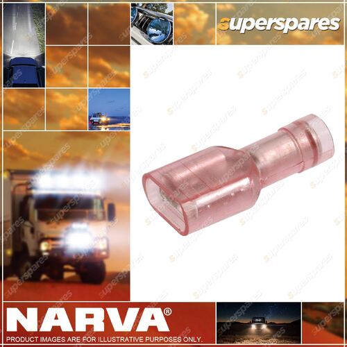 Narva 6.3x0.8mm Female Blade Terminal Red polycarbonate fully insulated 100 Pack