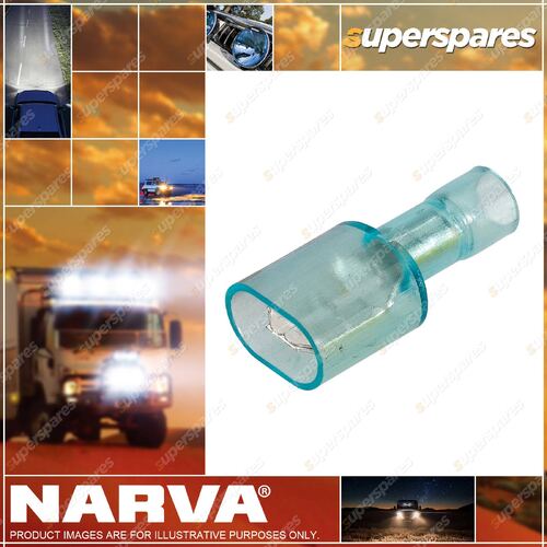 Narva Fully Insulated - 6.3 X 0.8mm Male Blade Terminal - Blue Color 50 Pack