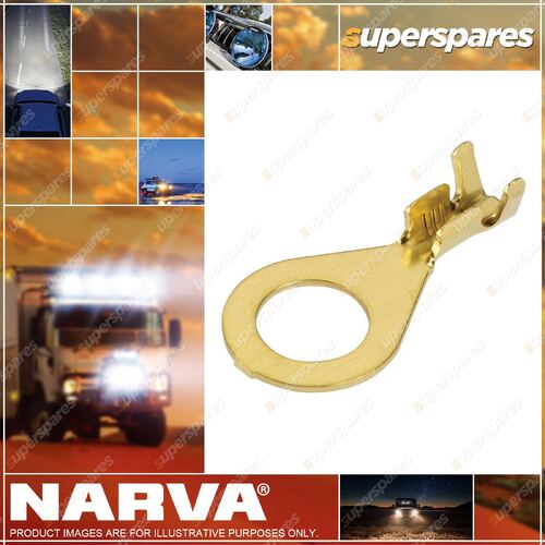 Narva 8.4mm Ring Terminal Non - insulated Brass Wire Size 1 - 4mm Pack of 100