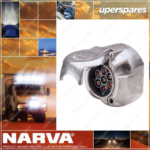 Narva 5 Pin Large Round Metal Trailer Socket Blister Pack Part NO. of 82063BL
