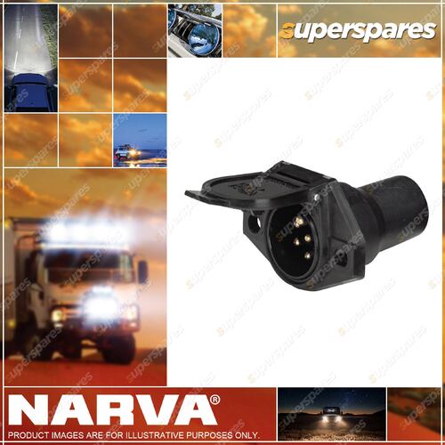 Narva 7 Pin Heavy-Duty Round Nylon Trailer Socket With Rubber Boot