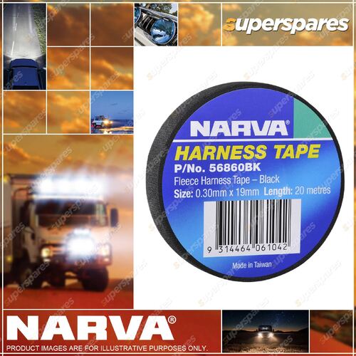 Narva Width 19mm Pet Fleece Harness Tape Black 1 Roll Thickness 0.33mm