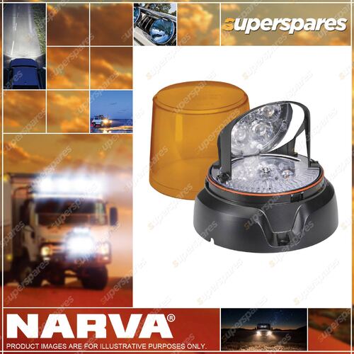 Narva 12 / 24 Volt Aeromax L.E.D Rotating Beacon Amber Flange Base