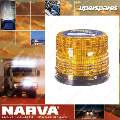 Narva Hi Optics Quad Flash Strobe Light Amber Low Profile Flange Base 12 Or 24V