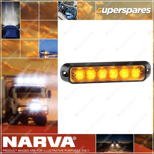 Narva Low Profile High Powered L.E.D Warning Light Amber - 6 X 1 Watt L.E.Ds