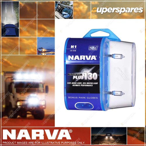 Narva H1 12 Volt 55W Platinum Plus 130 Halogen Headlight Globes Bl2 Blister of 2