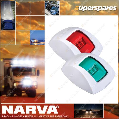 Narva 9-33V 1 Nautical Mile LED Port & Starboard Lamps White With Colour Lenses