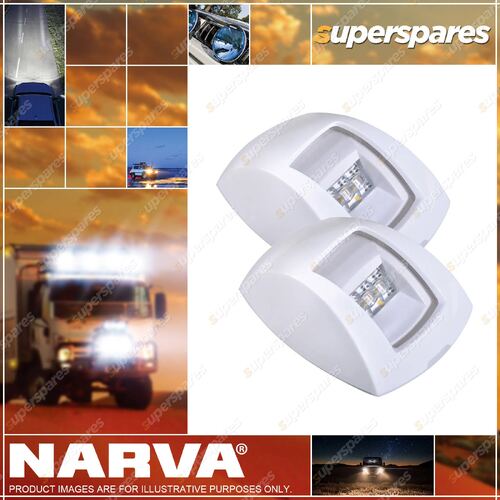 Narva 9-33V 1 Nautical Mile LED Port & Starboard Lamps White With Clear Lenses