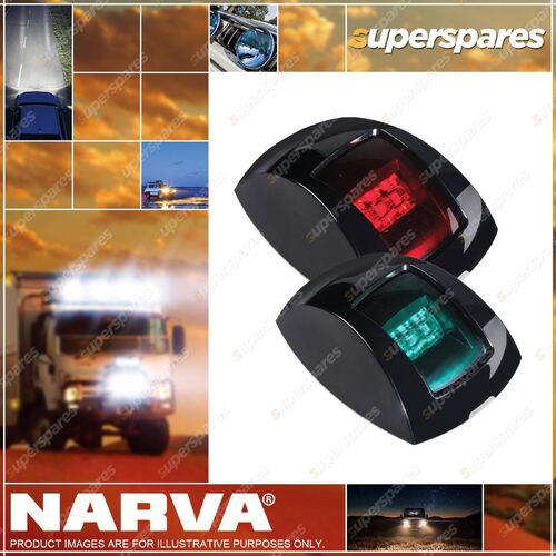 Narva 9-33V 1 Nautical Mile LED Port & Starboard Lamps Black With Colour Lenses