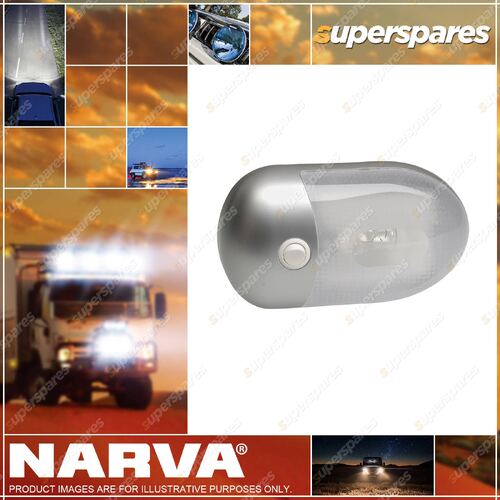 Narva Interior Dome Lamp With Off/On Switch With Silver Satin Finish