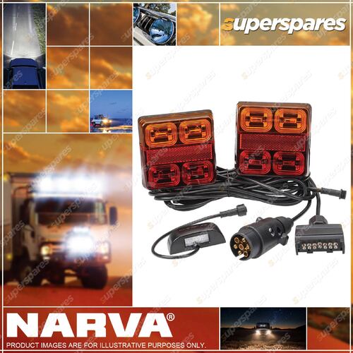 Narva 12V Model 35 LED Plug And Play Trailer Lamp Kit Square Lamps Blister of 2