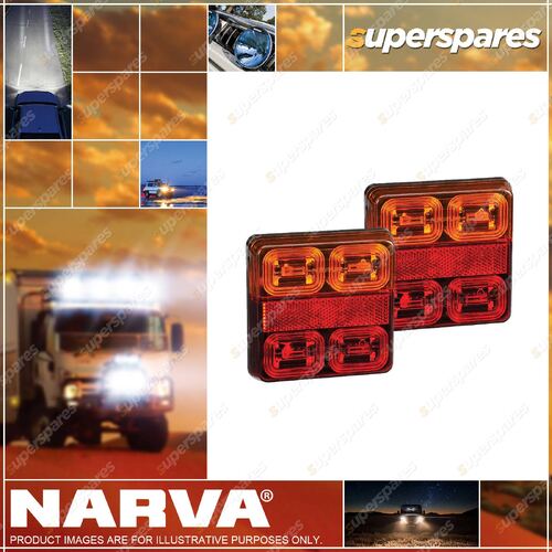 12V LED Slimline Rear Stop/Tail Direction Indicator Lamps Square Lamps Blister