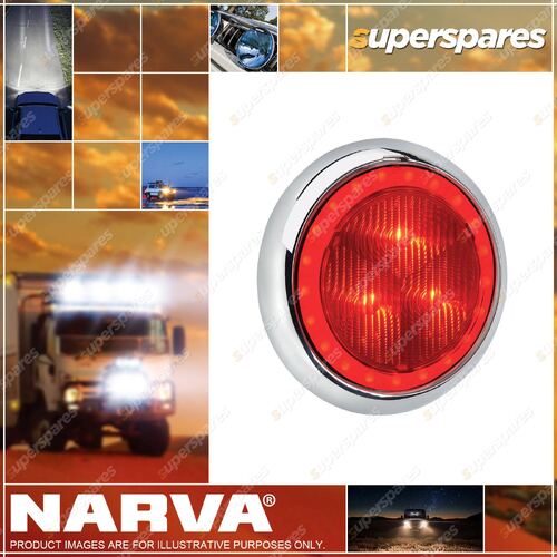 Narva 9 - 33 Volt LED Rear Stop Lamp Red With Red L.E.D Tail Ring W/ Chrome base