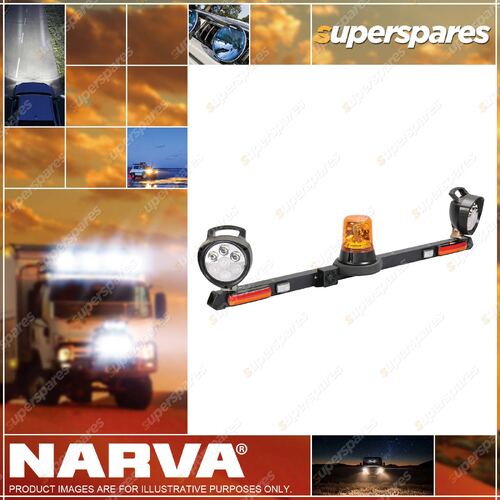 Narva 12V 1.2M Halogen Rotating Utility Bar With Mini Senator LED Work Lamp