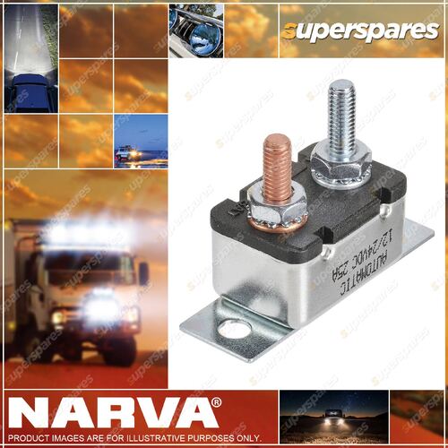 Narva 25 Amp Circuit Breaker Automatic Reset Straight Bracket Box Of 1