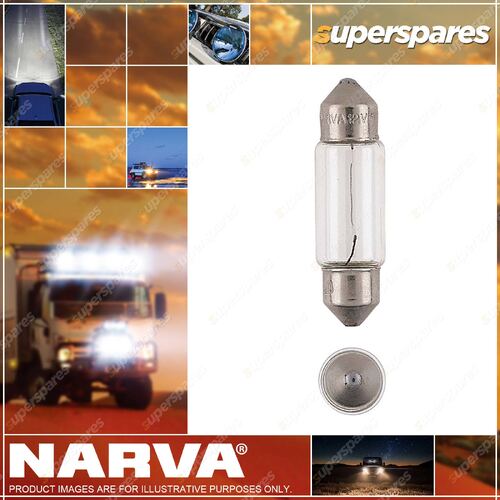 Narva 24 Volt 10W SV8-5.8 T-11mm Festoon Globes 11mm wide x 36mm - Box Of 10