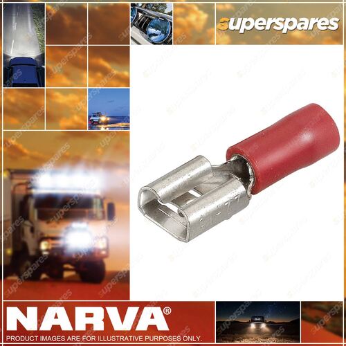 Narva 6.3 X 0.8MM Female Blade Terminal Wire size: 2.5-3mm Red - Pack of 100