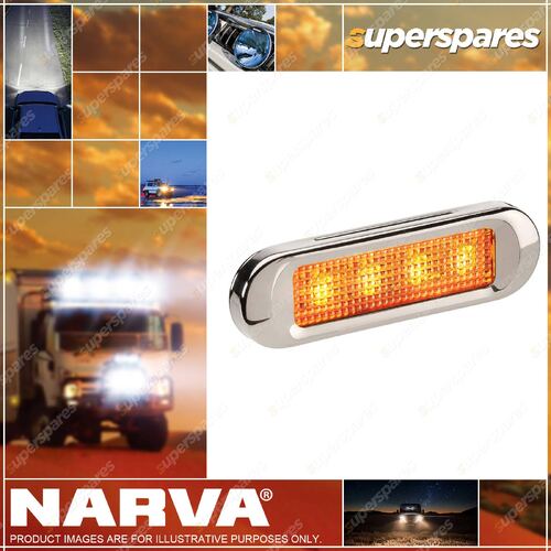 Narva 10-30V LED Front End Outline Amber Marker Lamp W/ Stainless Steel Cover