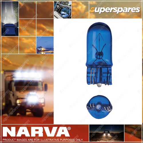 Narva 12 Volt 5W W2.1 X 9.5D Ultra Blue Wedge Premium Globes - Blister Pack Of 1