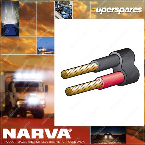 Narva 50A 6MM Twin Core Sheathed Cable (100M) Red / Black (Black Sheath)