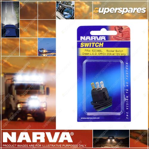 Narva Off / On Rocker Switch With Waterproof Neoprene Boot And Green Led