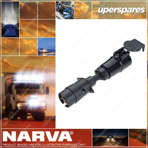 Narva 5 Pin Large Round Socket On Car To 7 Pin Large Round Plug On Trailer