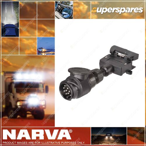 Narva 13 Pin Euro Round Socket on Car to 7 Flat Plug on Trailer Blister Pack