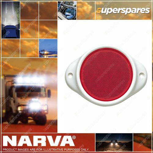 Narva Red Retro Reflector In Plastic Holder With Dual Fixing Holes Blister