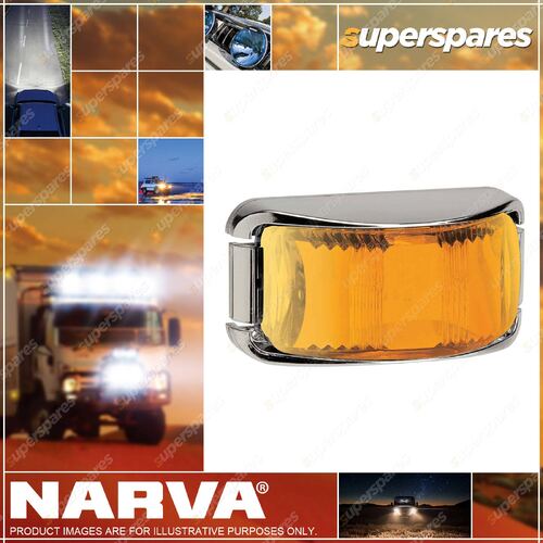 9-33V LED Amber Front End Outline Marker Or External Cabin Lamp W/ Chrome Base