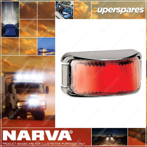 9-33V Red LED Rear End Outline Marker Lamp W/ Chrome Deflector Base & 0.5m Cable