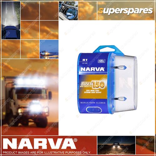 Narva H1 12V 55W P14.5S Plus 150 Halogen Globes - Blister Pack of 2