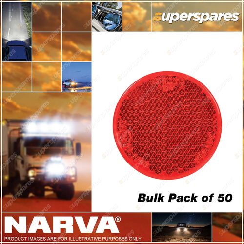 Narva Red Retro Reflector With Self Adhesive - Pack of 50 83992-50