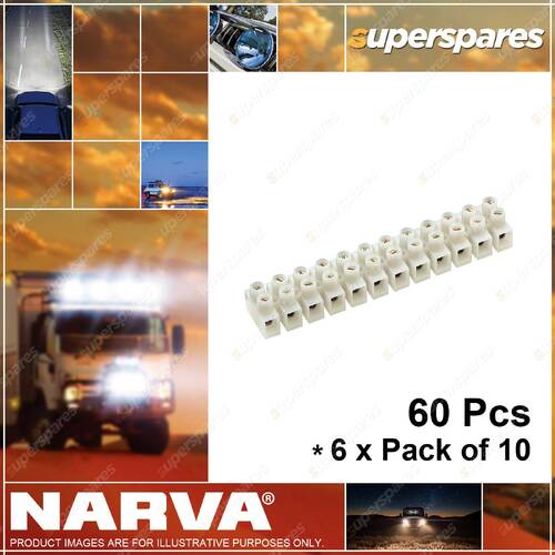 Narva 20A Polyamide Nylon Terminal Connector Strips 6 x Pack of 10