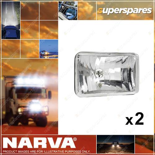 2 x Narva H1 165x100mm 12V 55W High Beam Free Form Halogen Headlamps Lamp Only