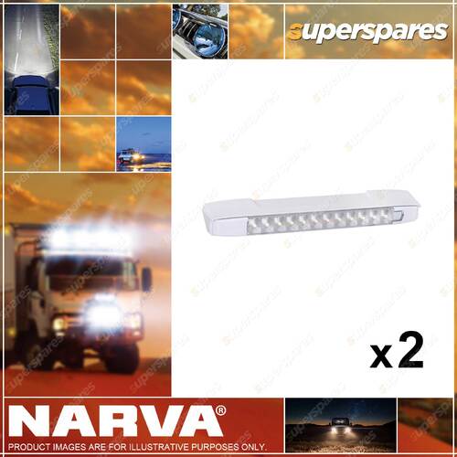 2 x Narva 12 Volt Dual Colour Awning Lamps Dual Colour White and Amber