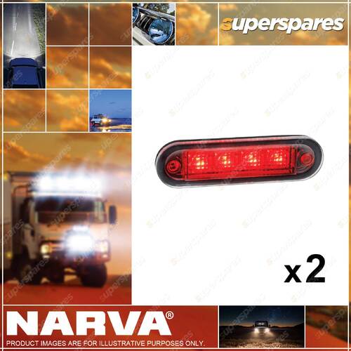 2 x Narva 10-30 Volt Model 8 LED Front End Outline Marker Lamps Red Color