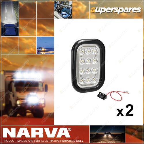 2 x Narva 9-33 Volt Model 45 LED Reverse Lamp Kits White with Vinyl Grommet