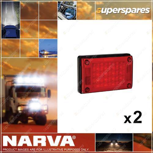 2 x Narva 9-33 Volt LED Rear Stop/Tail Lamps Red with In-built Retro Reflector