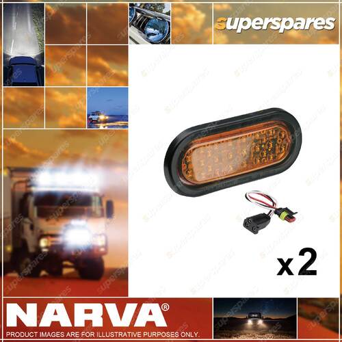 2 x Narva 12 Volt Model 60 LED Side Directional Indicator Lamp Kits Amber