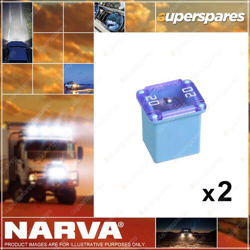 2 x Narva 20 Amp Blue Color Female Mini LJC Fusible Links Blister Pack 51020BL