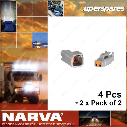 Narva 2 Way DTM Deutsch Connector Kits - Male/Female Blister Pack 2 x Pack of 2