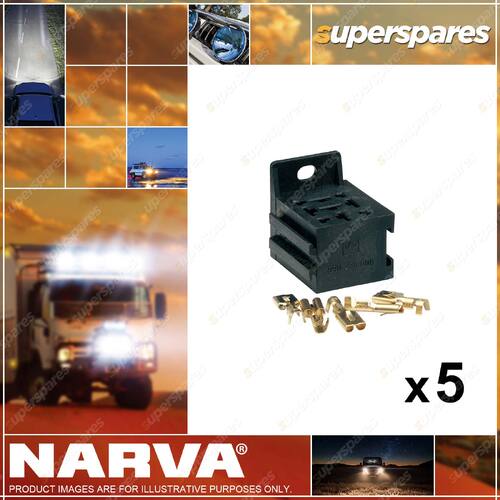 5 x Narva Relay Connectors suits 4&5 Pin Relays 6.3 x 0.8mm Flat Pin Connectors