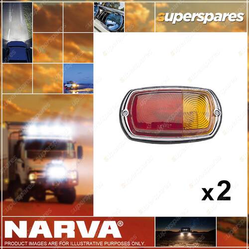 2 x Narva Trailer Lamps Stop Tail Flasher Red Amber Blister Pack 86010BL