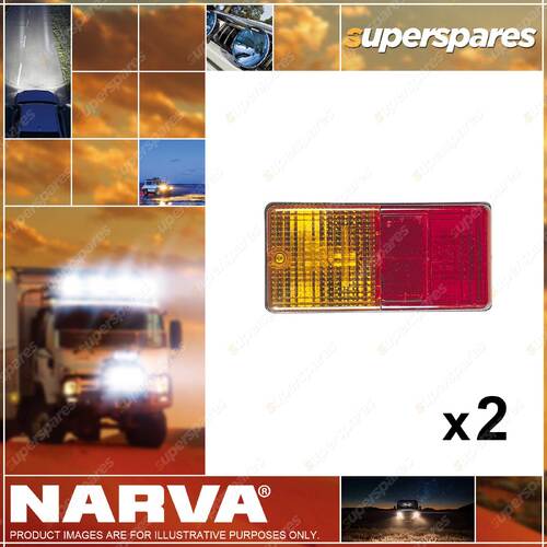 2 x Narva Rear Stop/Tails w/Licence Plate In-Built Retro Reflector 86470BL