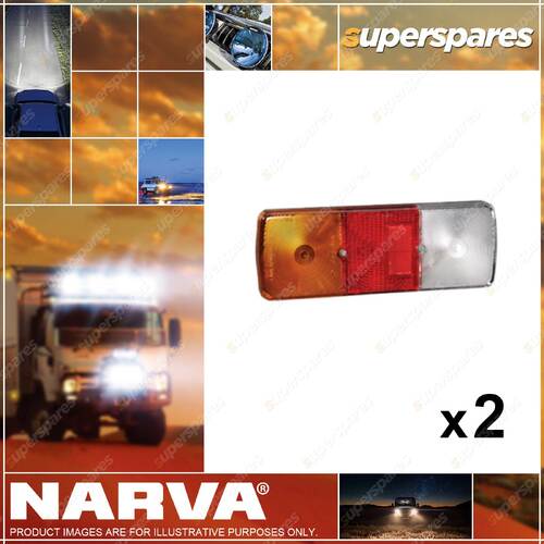 2 x Narva Lens to Suit Rear Stop Tail Direction Indicator Reverse Lamp 86715BL