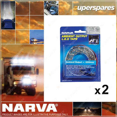 2 x Narva LED Tapes Ambient Output Warm White - 600mm 12 Volt 87801WBL