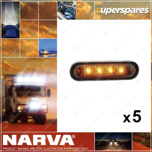 5 x Narva 10-30V LED Front End Amber Lamps with Stainless Steel Cover 90824BL