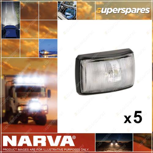 5 x Narva 10-33 Volt LED Front End Outline Marker Lamps White with Black 91412BL