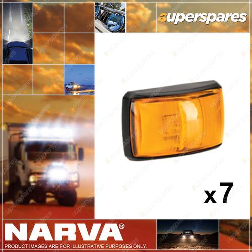 7 x Narva 10-33 Volt LED Side Direction Indicator Lamps Amber with Black 91442BL